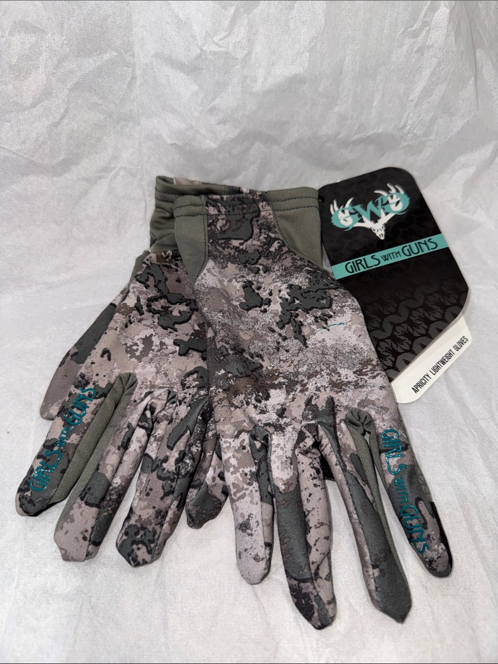Girls with Guns Camo Shooting Gloves — Gray/Olive